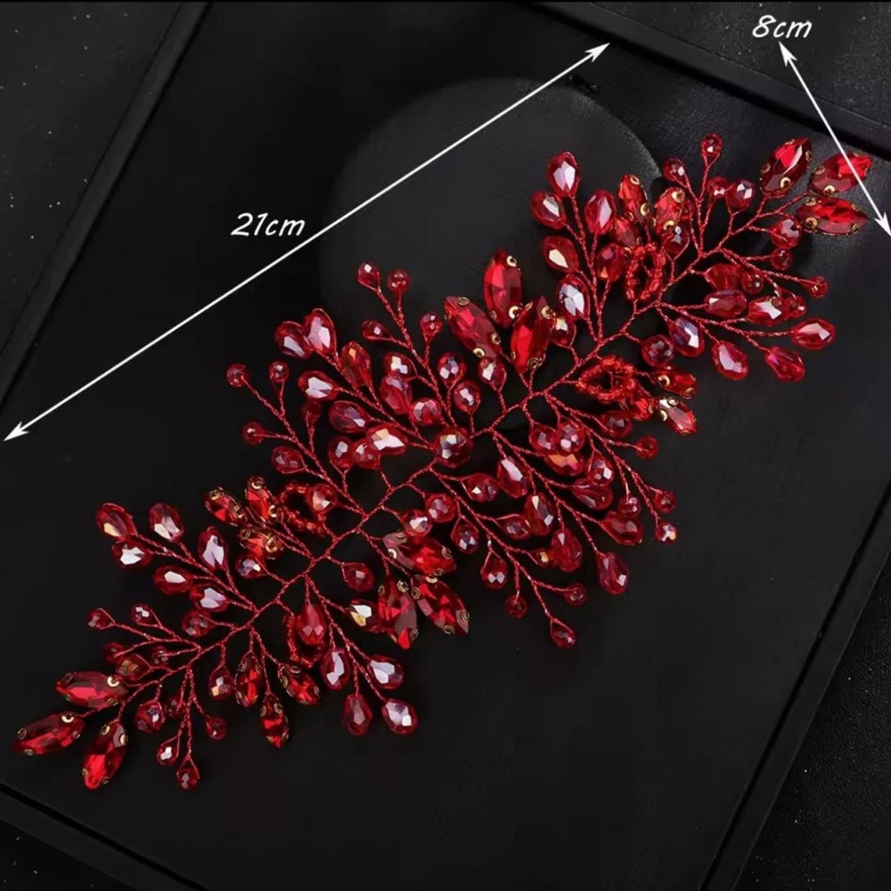 FOUR PC Red Crystal Hair Accessory